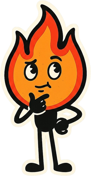 Sticker Burn mascot